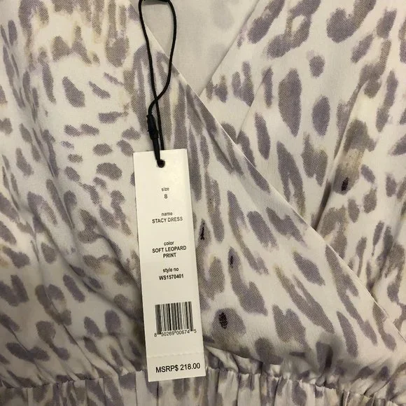 Walter Baker Stacy Wrap Dress, Leopard Print, Size 8, NWT